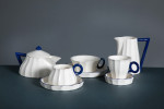     SET KÁVOVÝ A ČAJOVÝ, KANELOVANÝ  VLASTISLAV HOFMAN 1911-1912